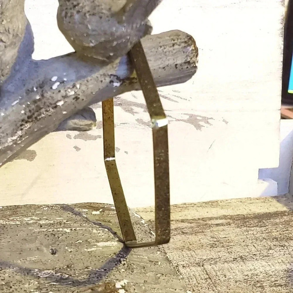 Vintage Y2K 90s Grunge Bronze Textured Metal Bangle Bracelet - Picture 10 of 14